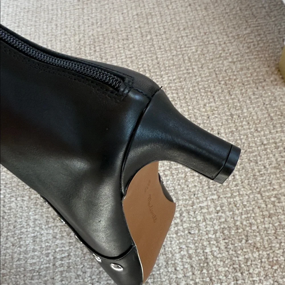 Madewell Black Studded Leather Ankle Boots - Picture 6 of 7